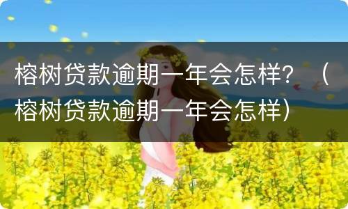 榕树贷款逾期一年会怎样？（榕树贷款逾期一年会怎样）
