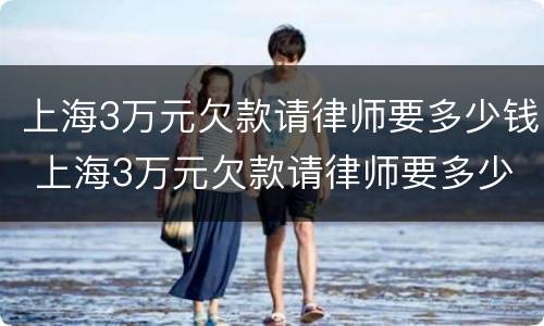 上海3万元欠款请律师要多少钱 上海3万元欠款请律师要多少钱一个月