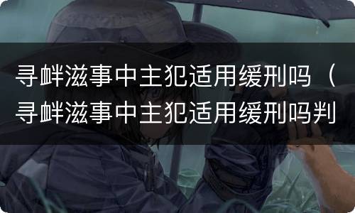 寻衅滋事中主犯适用缓刑吗（寻衅滋事中主犯适用缓刑吗判多久）