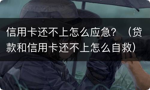 信用卡还不上怎么应急？（贷款和信用卡还不上怎么自救）