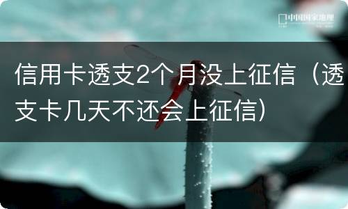 信用卡透支2个月没上征信（透支卡几天不还会上征信）