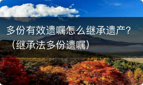 多份有效遗嘱怎么继承遗产？（继承法多份遗嘱）