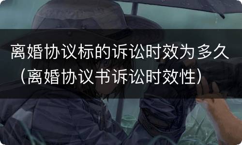 离婚协议标的诉讼时效为多久（离婚协议书诉讼时效性）