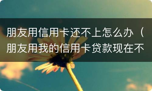 朋友用信用卡还不上怎么办（朋友用我的信用卡贷款现在不还怎么办）