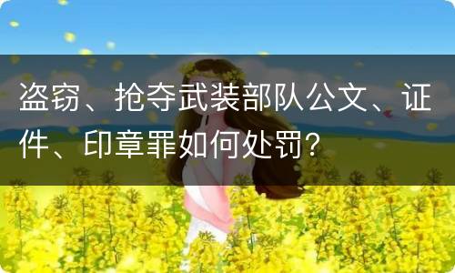 盗窃、抢夺武装部队公文、证件、印章罪如何处罚？