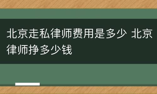 北京走私律师费用是多少 北京律师挣多少钱