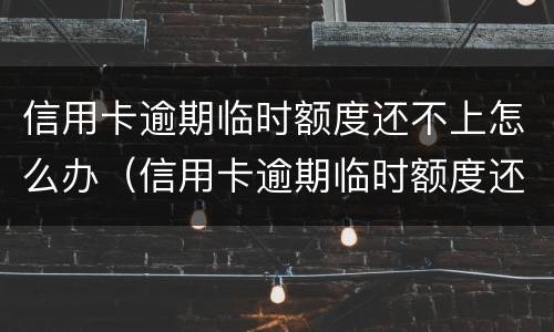信用卡逾期临时额度还不上怎么办（信用卡逾期临时额度还不上怎么办呢）