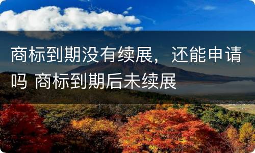 商标到期没有续展，还能申请吗 商标到期后未续展
