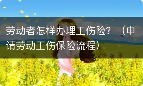 劳动者怎样办理工伤险？（申请劳动工伤保险流程）