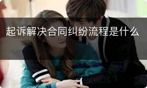 起诉解决合同纠纷流程是什么