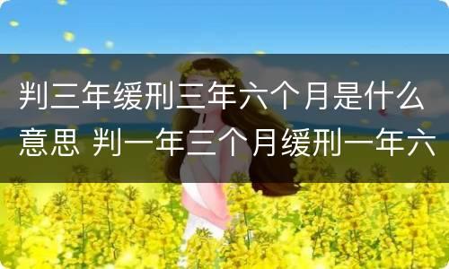 判三年缓刑三年六个月是什么意思 判一年三个月缓刑一年六个月什么意思