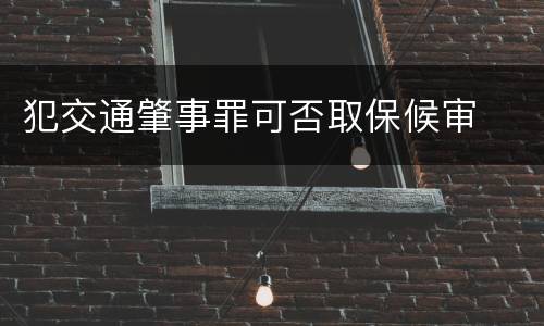 犯交通肇事罪可否取保候审