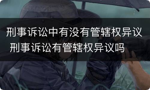 刑事诉讼中有没有管辖权异议 刑事诉讼有管辖权异议吗