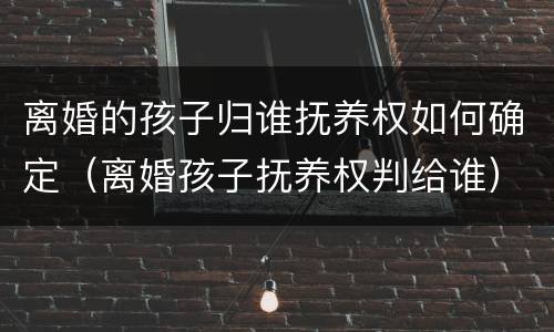 离婚的孩子归谁抚养权如何确定（离婚孩子抚养权判给谁）