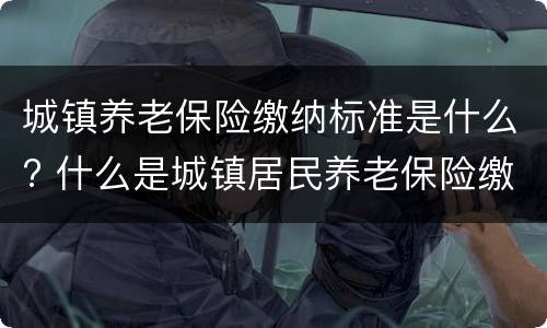 城镇养老保险缴纳标准是什么? 什么是城镇居民养老保险缴费标准
