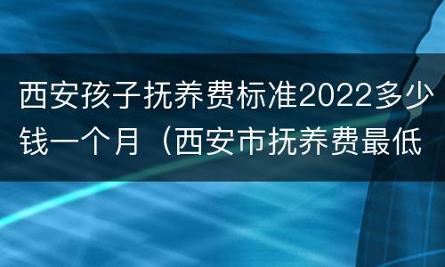 西安孩子抚养费标准2022多少钱一个月（西安市抚养费最低标准是多少）