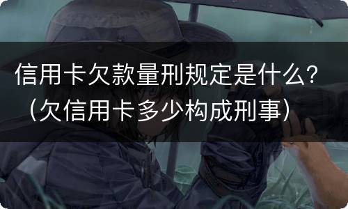 信用卡欠款量刑规定是什么？（欠信用卡多少构成刑事）