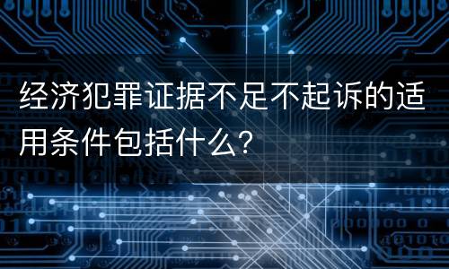 经济犯罪证据不足不起诉的适用条件包括什么？