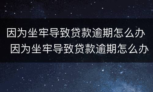 因为坐牢导致贷款逾期怎么办 因为坐牢导致贷款逾期怎么办啊