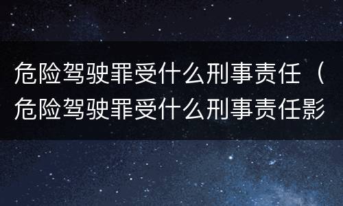 危险驾驶罪受什么刑事责任（危险驾驶罪受什么刑事责任影响）
