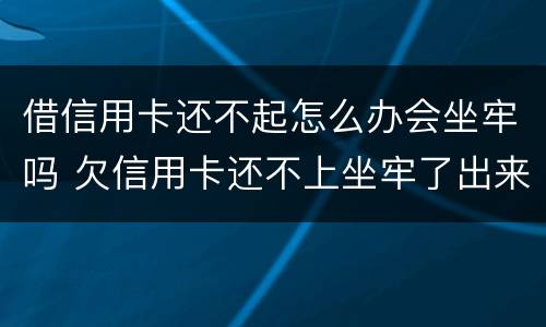 借信用卡还不起怎么办会坐牢吗 欠信用卡还不上坐牢了出来不还会怎么样