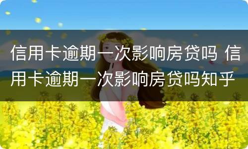 信用卡逾期一次影响房贷吗 信用卡逾期一次影响房贷吗知乎