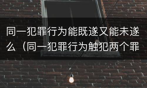 同一犯罪行为能既遂又能未遂么（同一犯罪行为触犯两个罪名如何处罚）