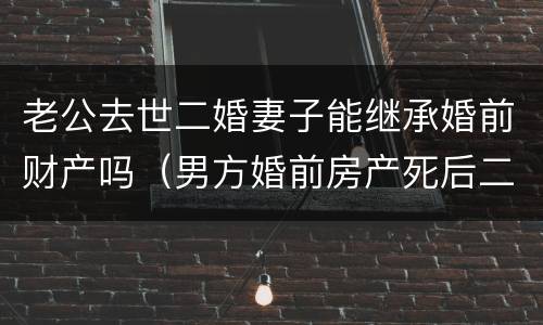 老公去世二婚妻子能继承婚前财产吗（男方婚前房产死后二婚妻子可以继承吗）