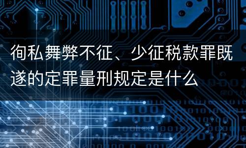 徇私舞弊不征、少征税款罪既遂的定罪量刑规定是什么