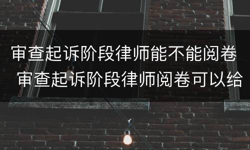 审查起诉阶段律师能不能阅卷 审查起诉阶段律师阅卷可以给家属看吗