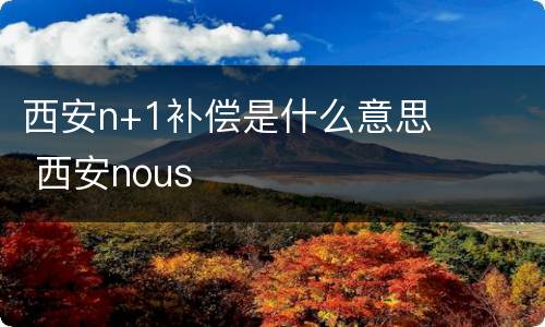 西安n+1补偿是什么意思 西安nous