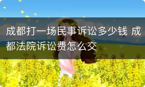 成都打一场民事诉讼多少钱 成都法院诉讼费怎么交