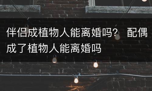 伴侣成植物人能离婚吗？ 配偶成了植物人能离婚吗