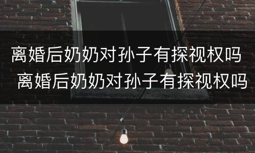 离婚后奶奶对孙子有探视权吗 离婚后奶奶对孙子有探视权吗