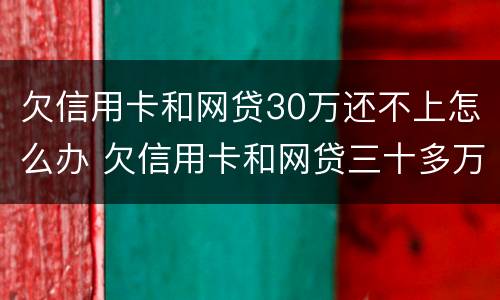 欠信用卡和网贷30万还不上怎么办 欠信用卡和网贷三十多万还不上怎么办