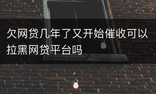 欠网贷几年了又开始催收可以拉黑网贷平台吗