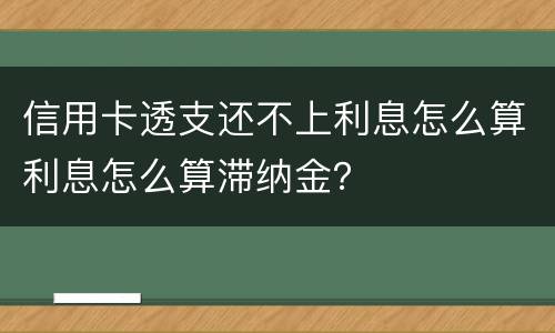 信用卡透支还不上利息怎么算利息怎么算滞纳金？