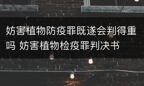 妨害植物防疫罪既遂会判得重吗 妨害植物检疫罪判决书
