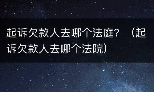 起诉欠款人去哪个法庭？（起诉欠款人去哪个法院）