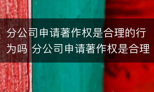 分公司申请著作权是合理的行为吗 分公司申请著作权是合理的行为吗