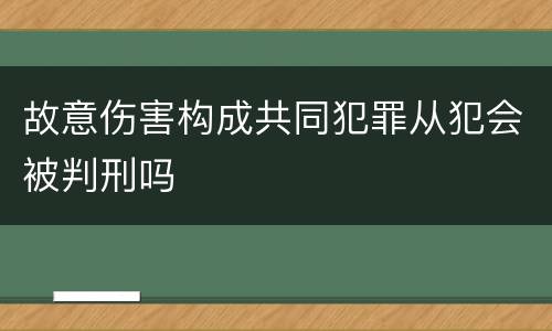 故意伤害构成共同犯罪从犯会被判刑吗