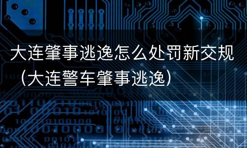大连肇事逃逸怎么处罚新交规（大连警车肇事逃逸）