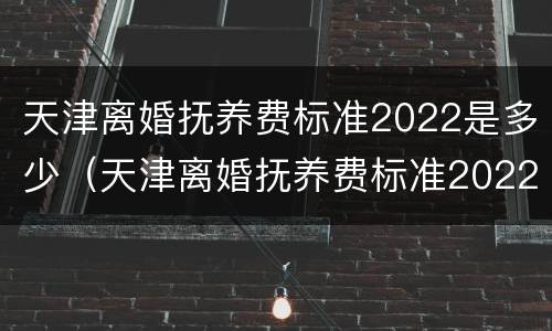 天津离婚抚养费标准2022是多少（天津离婚抚养费标准2022是多少呢）