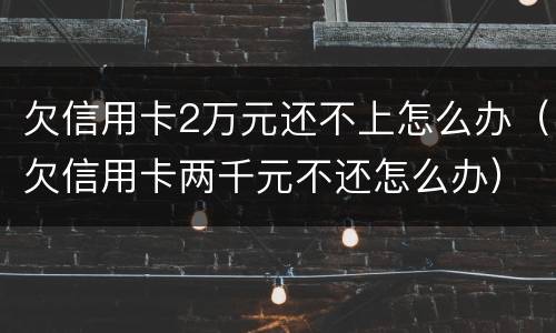 欠信用卡2万元还不上怎么办（欠信用卡两千元不还怎么办）