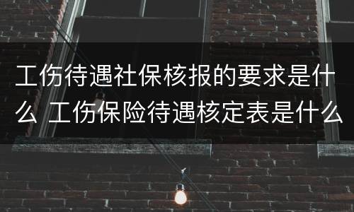 工伤待遇社保核报的要求是什么 工伤保险待遇核定表是什么