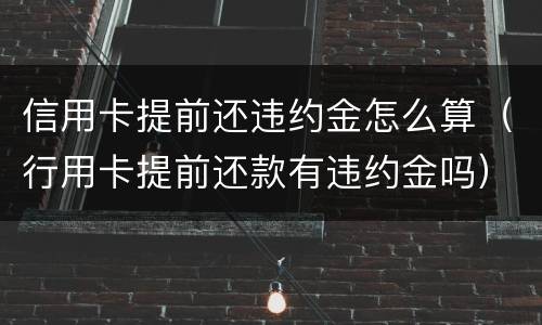 信用卡提前还违约金怎么算（行用卡提前还款有违约金吗）