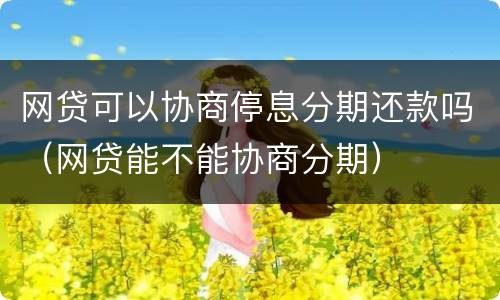 网贷可以协商停息分期还款吗（网贷能不能协商分期）