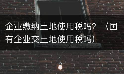 企业缴纳土地使用税吗？（国有企业交土地使用税吗）