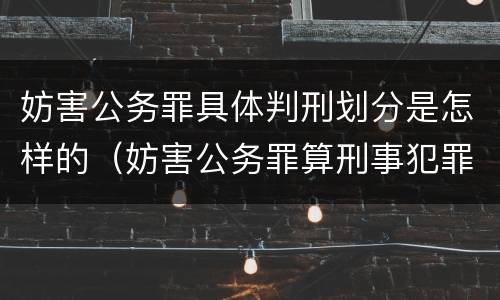 妨害公务罪具体判刑划分是怎样的（妨害公务罪算刑事犯罪吗）