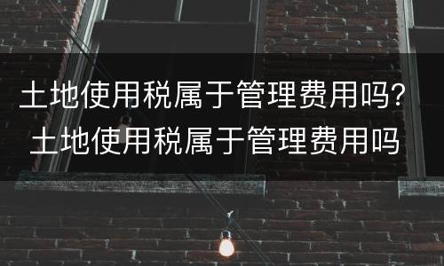 土地使用税属于管理费用吗？ 土地使用税属于管理费用吗
